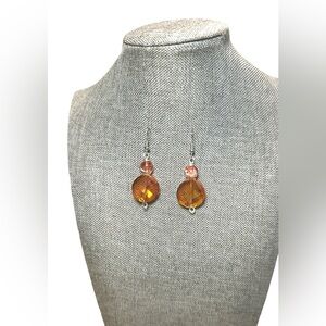 :1.5 Amber Glass Earrings- Grab and Go Earrings